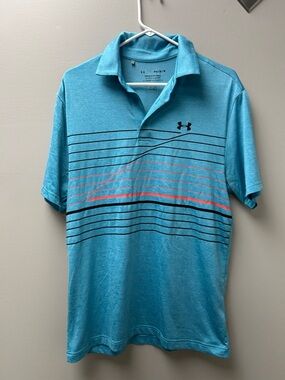 Under Armour Men’s The Playoff Polo Blue Golf Shirt